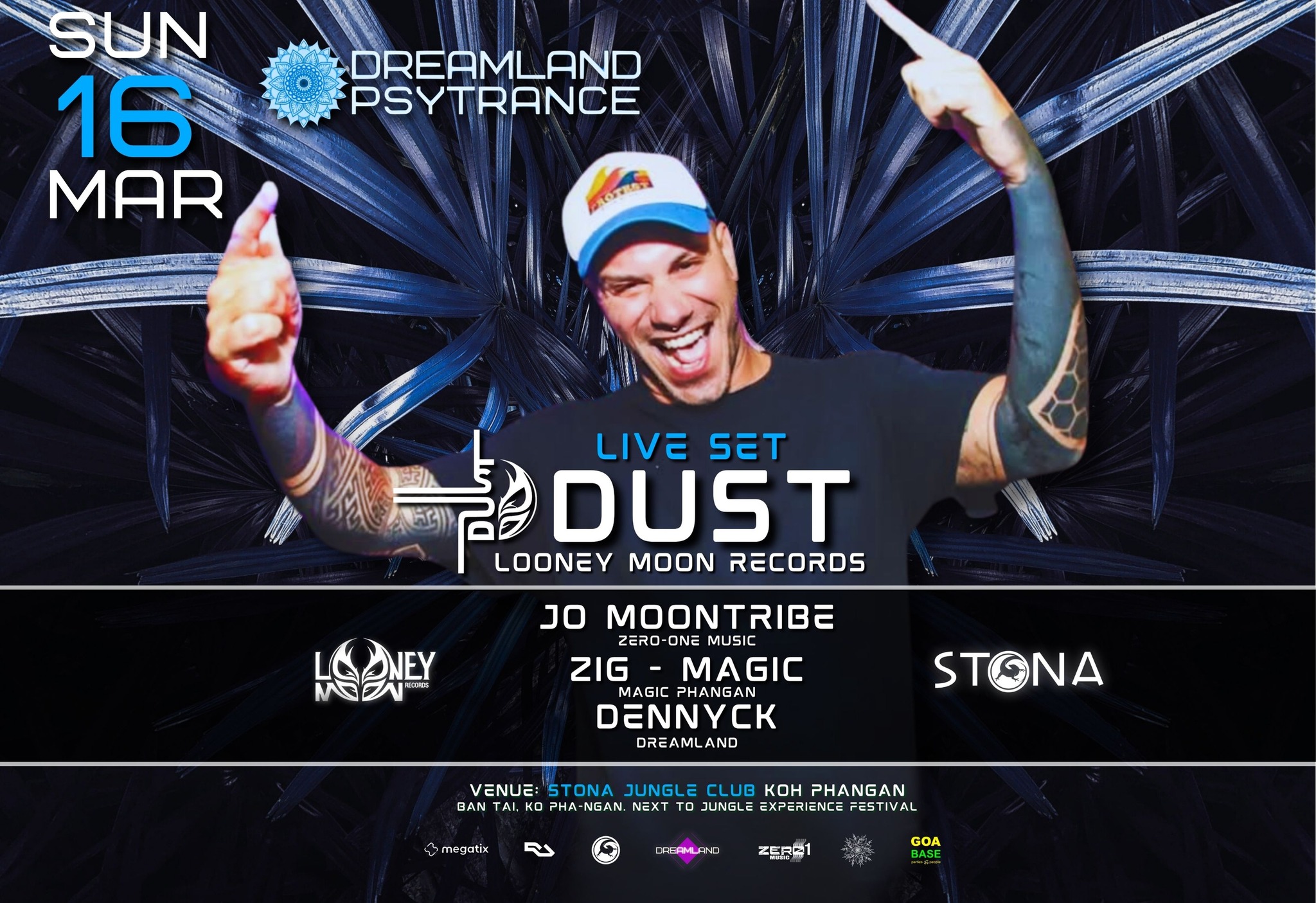 DREAMLAND PSYTRANCE with DUST LIVE Looney Moon Records at STONA JUNGLE CLUB Koh Phangan
