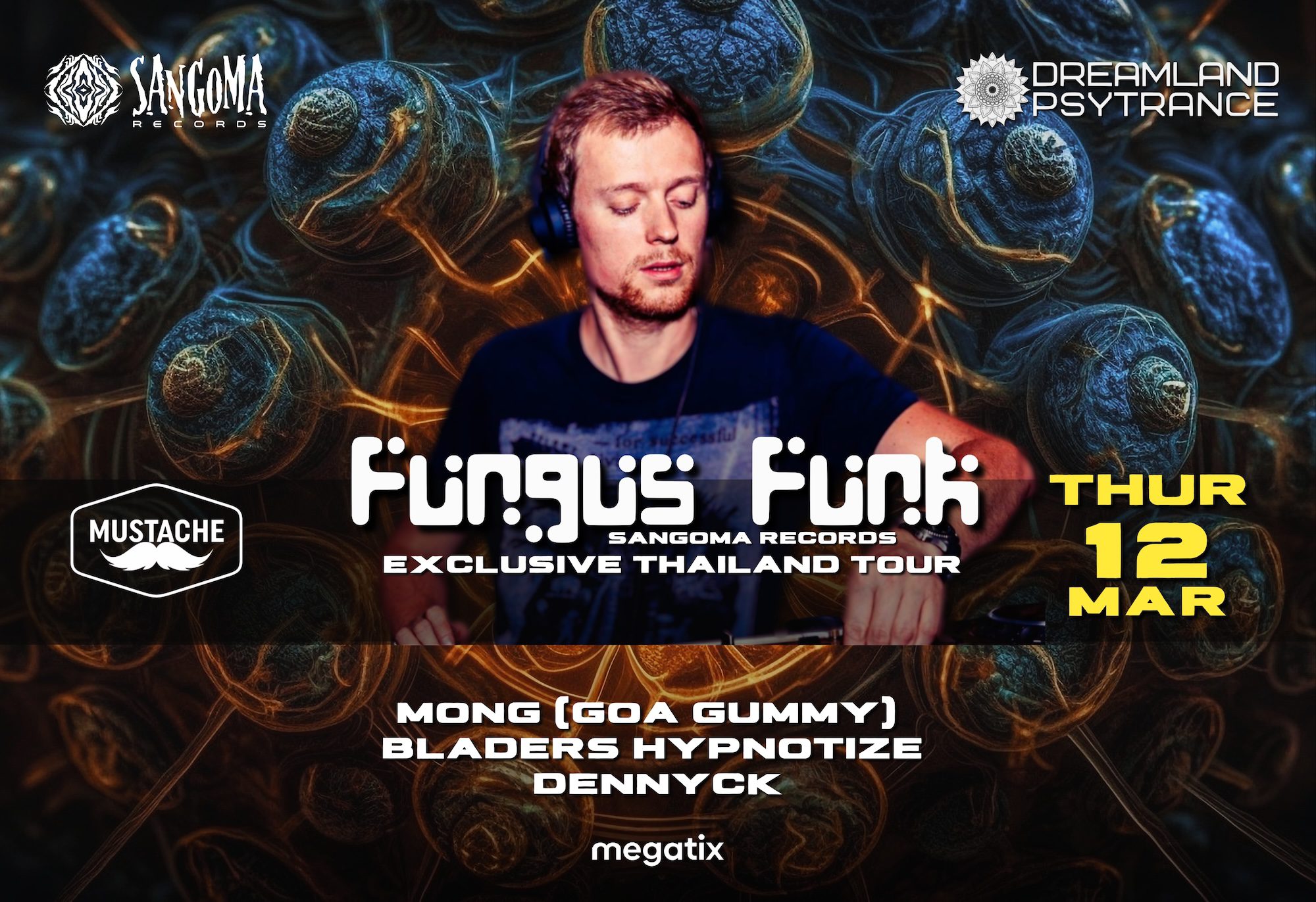 Fungus Funk Exclusive 2h set in Bangkok by Dreamland Psytrance at Mustache Club